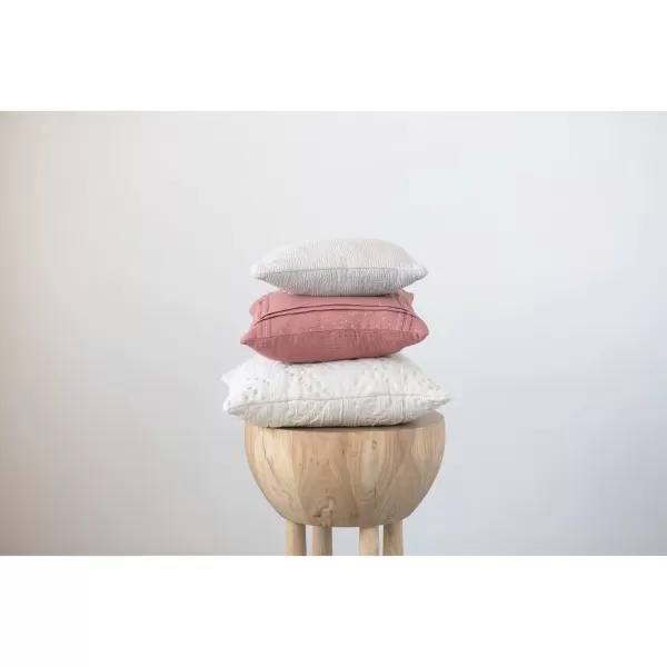 Creative CoOp Woven Cotton Jacquard Pillow 18quot L x 18quot W x 2quot H CreamCream