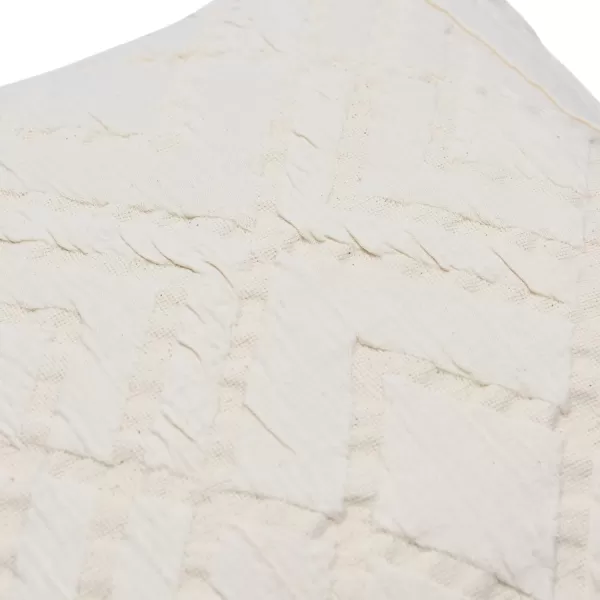 Creative CoOp Woven Cotton Jacquard Pillow 18quot L x 18quot W x 2quot H CreamCream