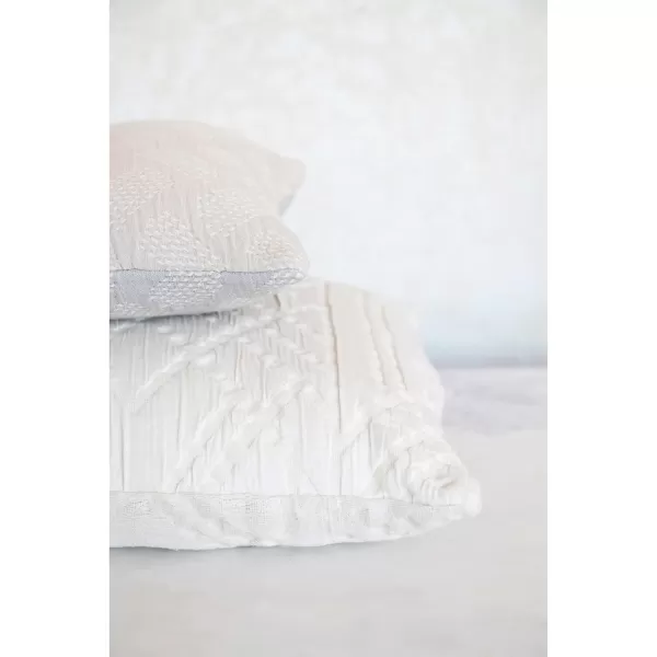 Creative CoOp Woven Cotton Jacquard Pillow 18quot L x 18quot W x 2quot H CreamCream