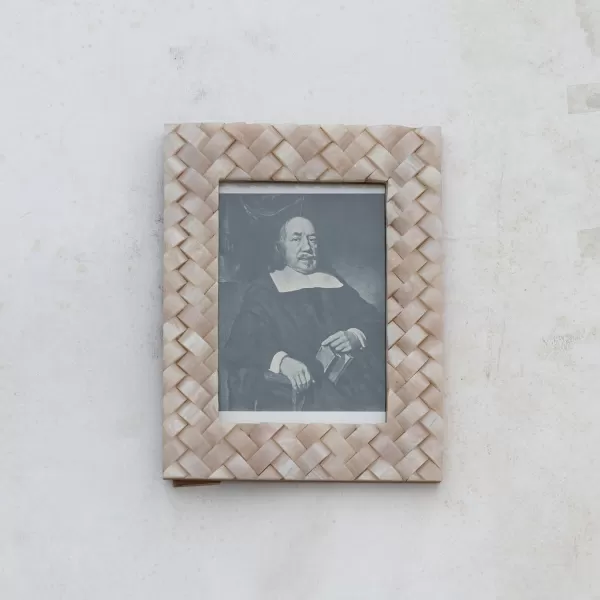Creative CoOp Woven Resin Ivory Photo Frame