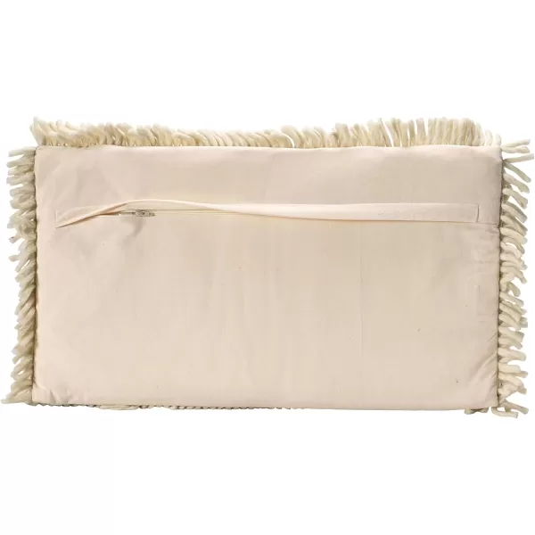 Creative CoOp Woven Wool Shag Lumbar Love Black ampamp Cream Color Pillow