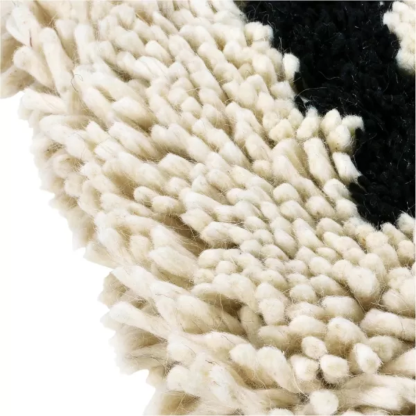 Creative CoOp Woven Wool Shag Lumbar Love Black ampamp Cream Color Pillow