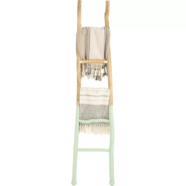 Creative Coop EC0244 Dipped Decorative Wood Ladder BlackBright Green