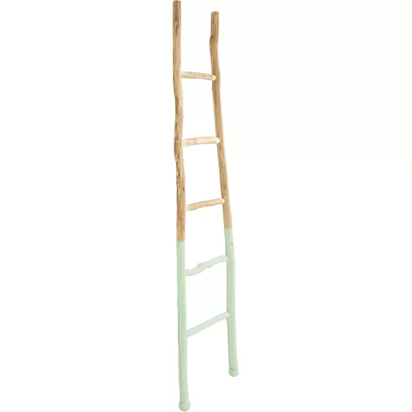 Creative Coop EC0244 Dipped Decorative Wood Ladder BlackBright Green