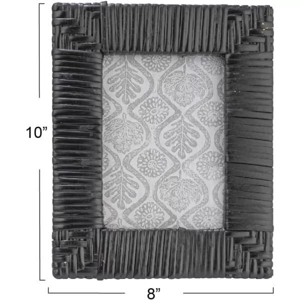 Creative Coop Handwoven Rattan Photo Frame Black Holds 5quot x 7quot PhotoBlack