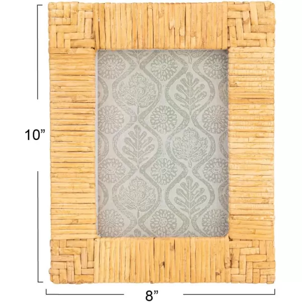 Creative Coop Handwoven Rattan Photo Frame Black Holds 5quot x 7quot PhotoNatural
