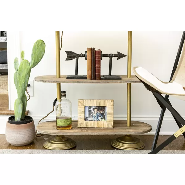 Creative Coop Handwoven Rattan Photo Frame Black Holds 5quot x 7quot PhotoNatural