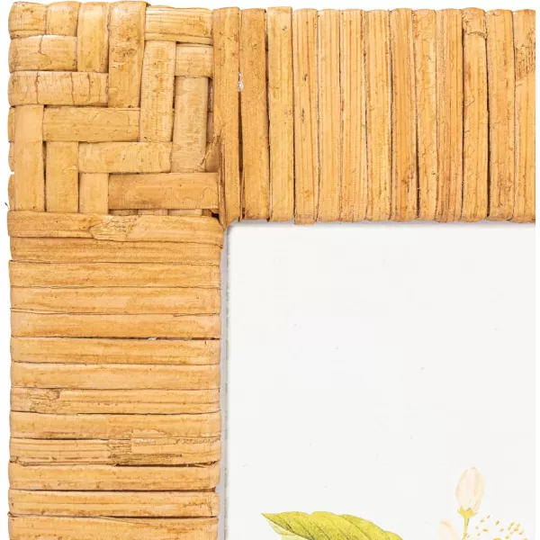 Creative Coop Handwoven Rattan Photo Frame Black Holds 5quot x 7quot PhotoNatural