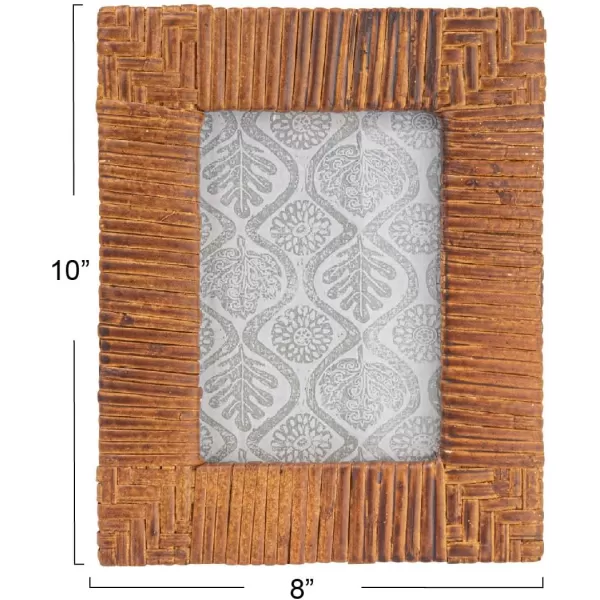 Creative Coop Handwoven Rattan Photo Frame Black Holds 5quot x 7quot PhotoNatural Stained