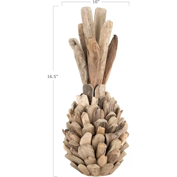Creative Coop Pure Driftwood Pineapple Decoration Brown