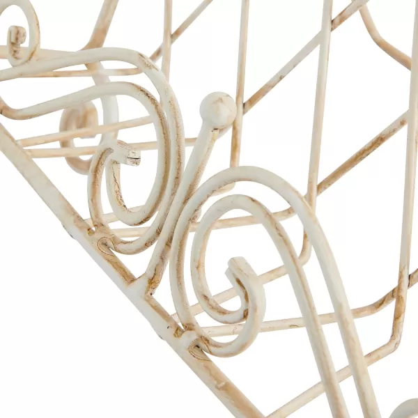 Decorative Metal Cookbook Holder with Bird in Cream Finish