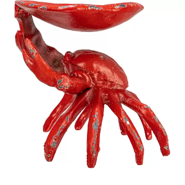 Distressed Red Decorative Cast Iron Crab Shaped Dish