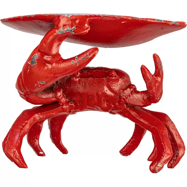 Distressed Red Decorative Cast Iron Crab Shaped Dish