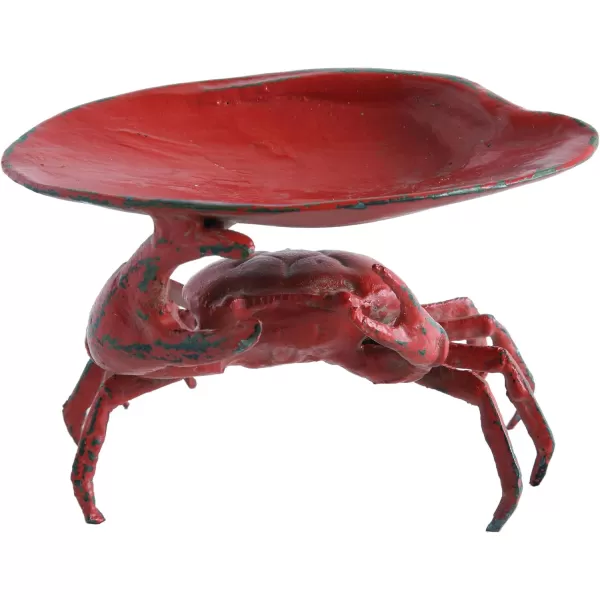 Distressed Red Decorative Cast Iron Crab Shaped Dish