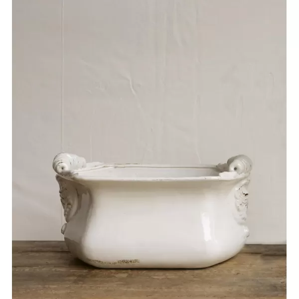 White Terracotta Cache PotWhite