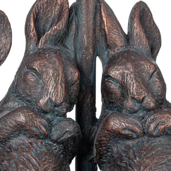 Whitewashed Rabbit Table Lamp with Sand Colored Linen ShadeBronze