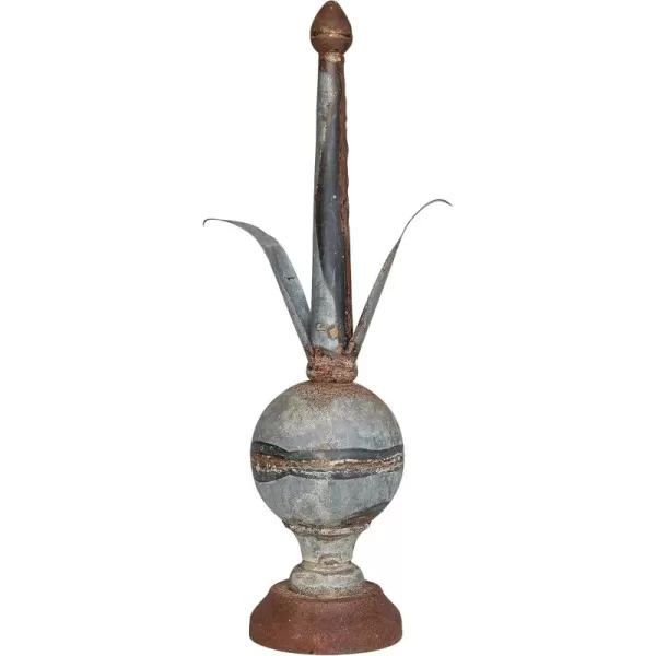 Creative CoOp 25 Inches Metal Finial Spindle Dcor Distressed Zinc Finish Accent Decor