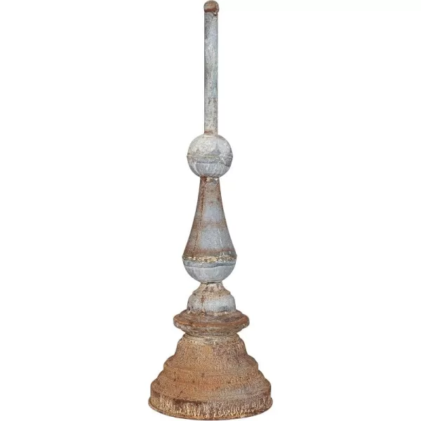 Creative CoOp 29 Inches Metal Finial Spindle Dcor Distressed Zinc Finish Accent Decor