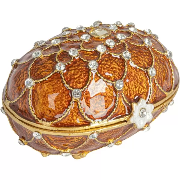 Creative CoOp Amber Jeweled Egg Trinket Box AmberJeweled Egg