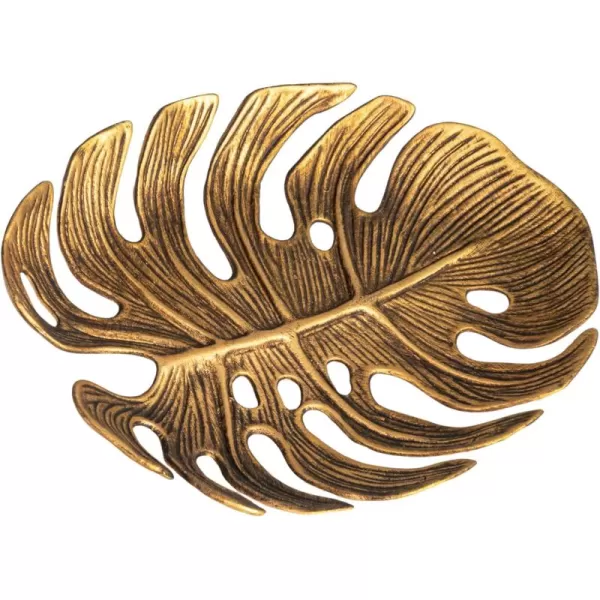Creative CoOp Antique Monstera Leaf Elegance Gold