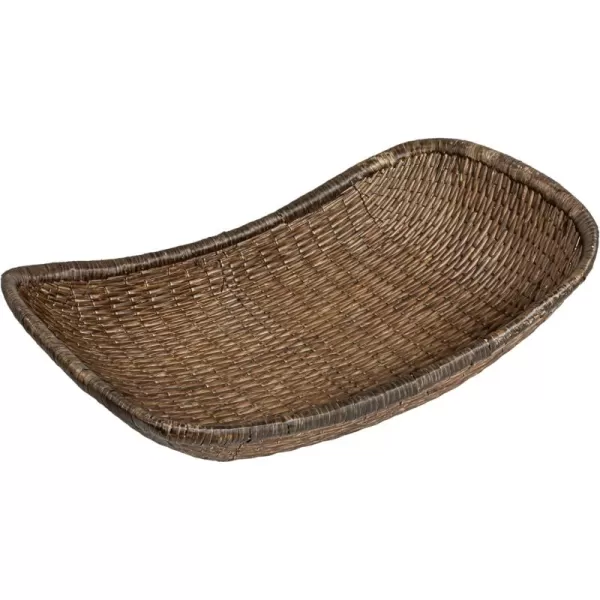 Creative CoOp Antique Woven Wicker Tray Basket BrownTray