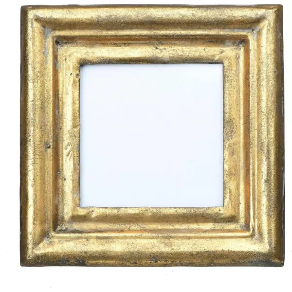 Creative CoOp Antiqued Gold Square Picture Frame Holds 35quot x 35quot Photo