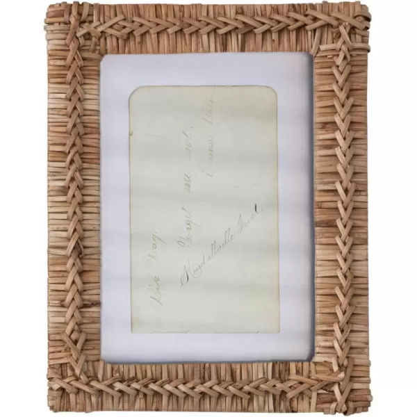 Creative CoOp Boho Handwoven Rattan Natural Photo Frame