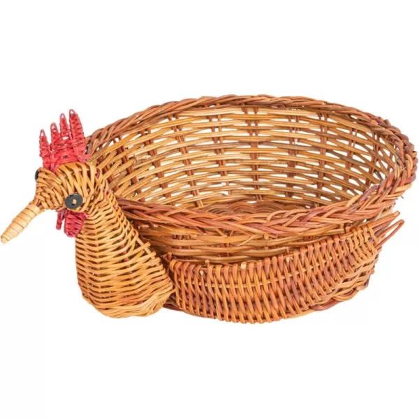 Creative CoOp Charming Fern ChickenShaped Basket Natural