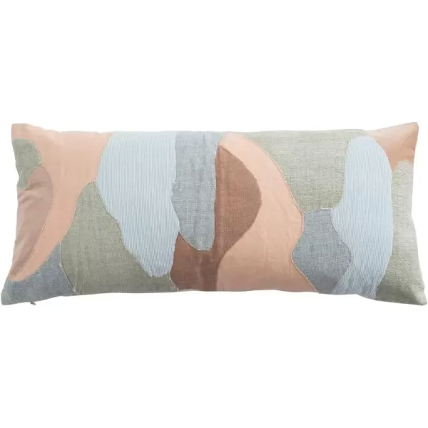 Creative CoOp Cotton Blend Patchwork Lumbar Pillow 36quot L x 16quot W x 2quot H Multicolor