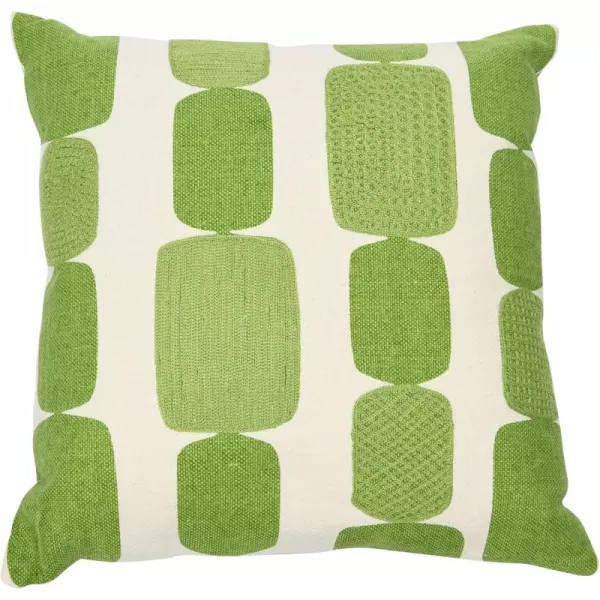 Creative CoOp Cotton Canvas Printed Embroidery Pillow 20quot L x 20quot W x 2quot H Multicolor