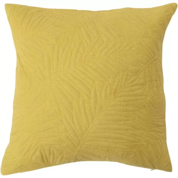 Creative CoOp Cotton Quilted Fern Frond Pattern Pillow 16quot L x 16quot W x 2quot H Green