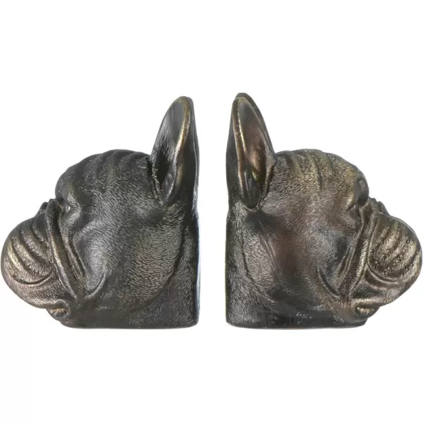 Creative CoOp Decorative Antique Resin Dog Head Bookends Bronze Set of 2