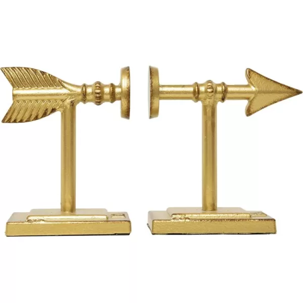 Creative CoOp Decorative Cast Metal Arrow Bookends Gold Set of 2Gold