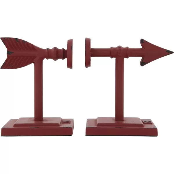 Creative CoOp Decorative Cast Metal Arrow Bookends Gold Set of 2Red