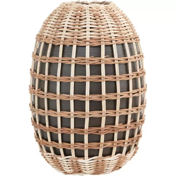 Creative CoOp Decorative HandWoven Seagrass and Bamboo Wrapped Vase 6quot L x 7quot W x 11quot H GreenGreen