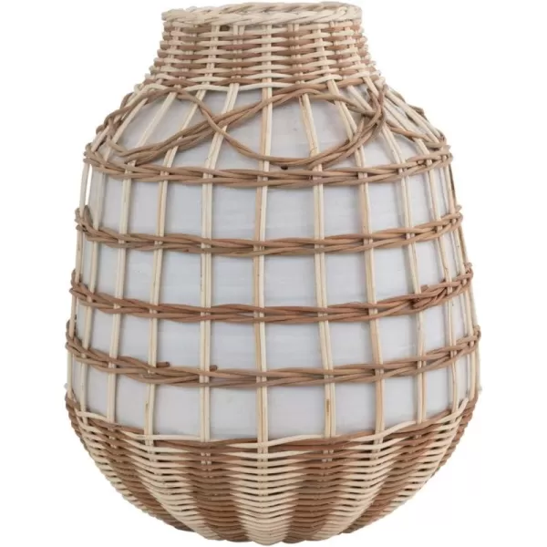 Creative CoOp Decorative HandWoven Seagrass and Bamboo Wrapped Vase 6quot L x 7quot W x 11quot H GreenWhite