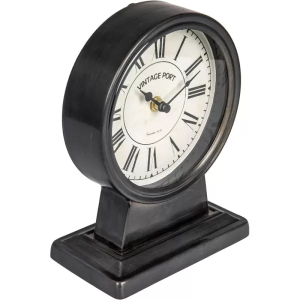 Creative CoOp Decorative Metal Mantel Clock Gold FinishGunmetal Black