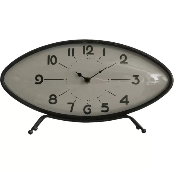 Creative CoOp Decorative Metal Oval Mantel Clock Black