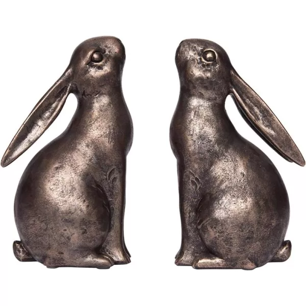 Creative CoOp Decorative Resin Rabbit Bookends Bronze Set of 2Bronze Color