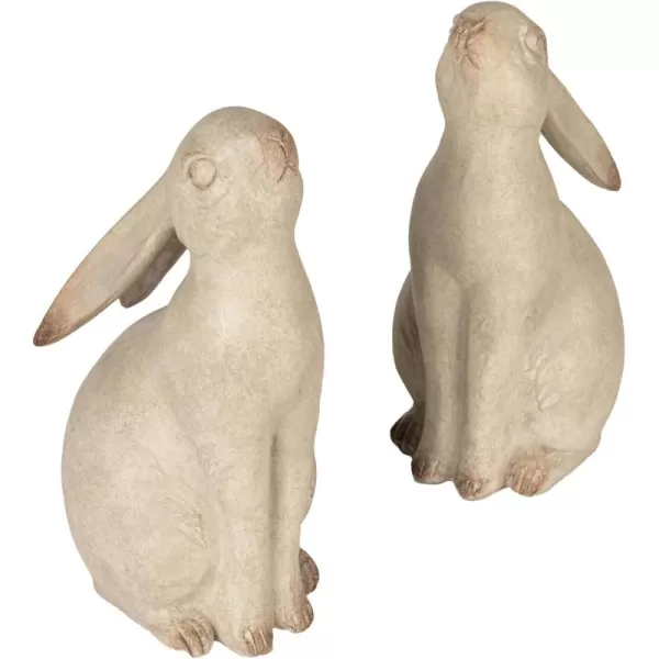 Creative CoOp Decorative Resin Rabbit Bookends Bronze Set of 2Grey Wash