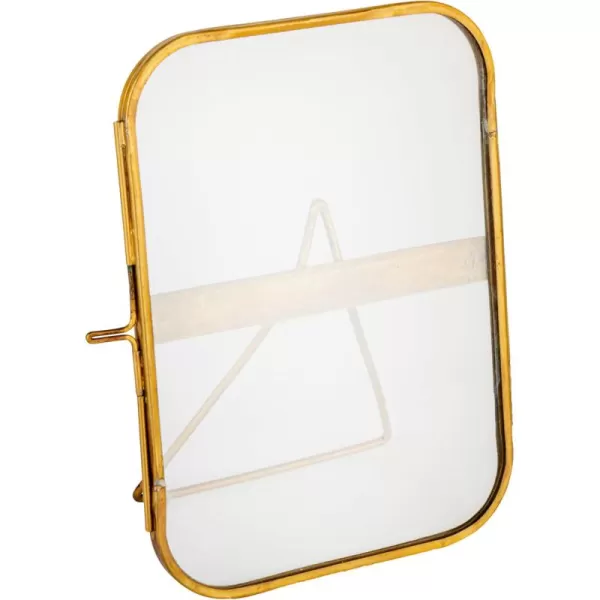 Creative CoOp Elegant Brass and Glass Rectangular Photo Frame Brass Color