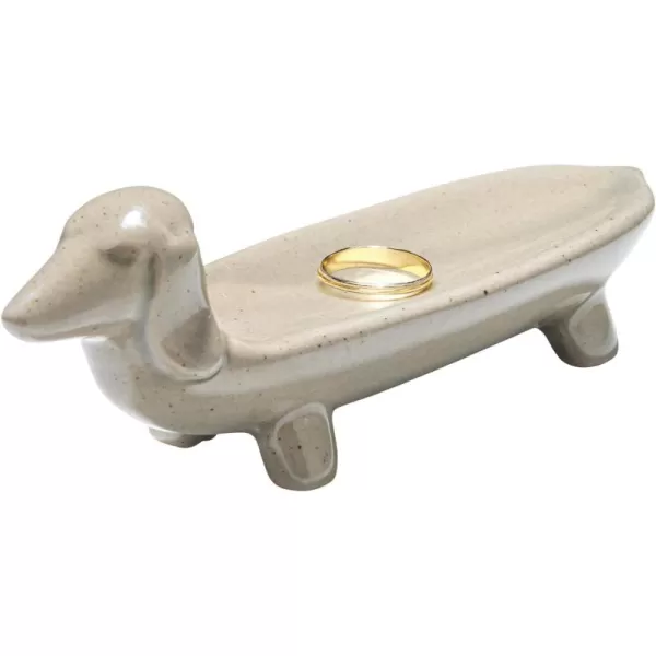 Creative CoOp Grey Ceramic Dog DishGrey