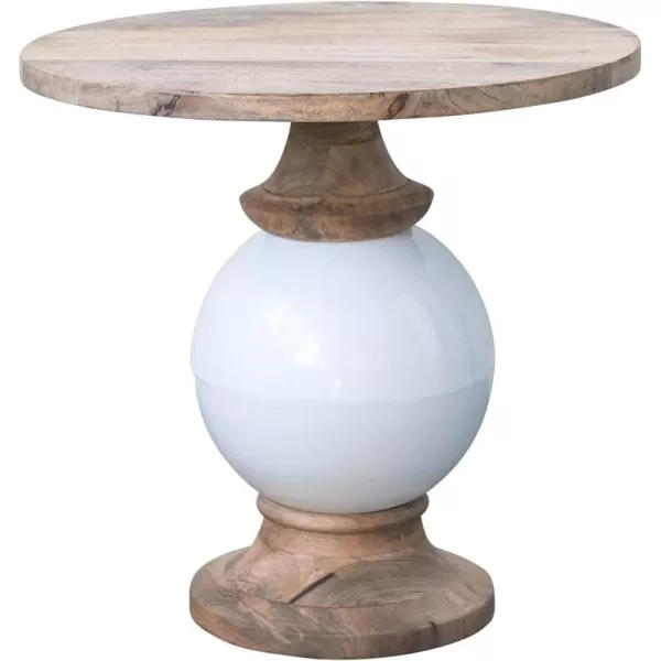 Creative CoOp Mango Wood ampamp Metal Round Pedestal Table