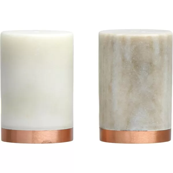 Creative CoOp Marble Peper Shakers Set of 2 Salt and Pepper Mills White