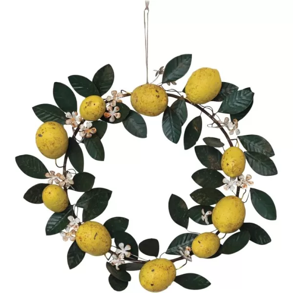 Creative CoOp Metal Garland with Lemons and Leaves MulticolorWreath