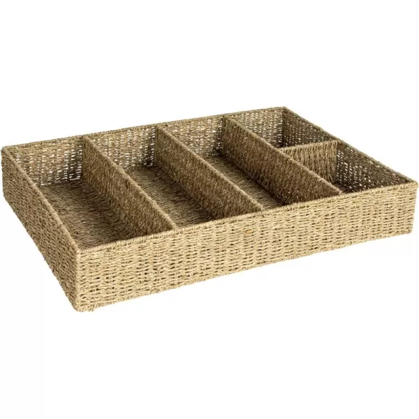 Creative CoOp Natural HandWoven Seagrass Sectional Tray Natural