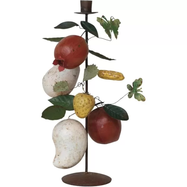 Creative CoOp Orchard Bounty Metal Taper Candle Holder Multicolor
