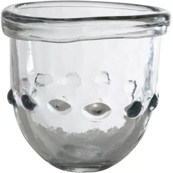 Creative CoOp Organically Shaped Embossed Glass Clear Votive Holder