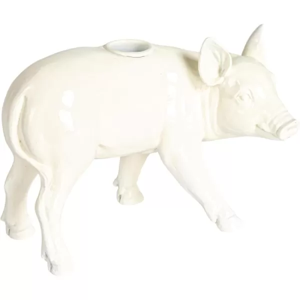Creative CoOp Pastoral Elegance Sheep Taper Holder WhitePig