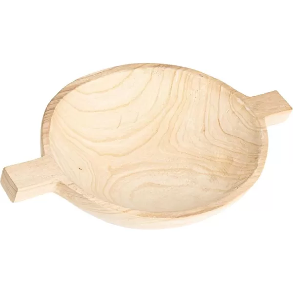 Creative CoOp Round Paulownia Wood Decorative Tray Natural